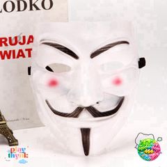 Mặt Nạ Hacker Anonymous Độc Đáo 4 Màu Vàng Bạc Đen Trắng - Phụ Kiện Hóa Trang Halloween Cosplay