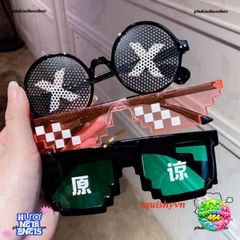 Kính Thug Life 6 Chấm Đa Sắc - Kính Mắt Thời Trang Siêu Ngầu Cho Game Thủ và Fan Minecraft