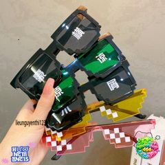 Kính Thug Life 6 Chấm Mắt Dục Phong Cách Minecraft - Kính Chống Bụi Thời Trang Hot Trend Dành Cho Nam Nữ