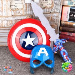Bộ Trang Phục Đội Trưởng Mỹ Captain America - Mặt Nạ Chất Lượng Cao Có Đèn Âm Thanh, Đồ Chơi Siêu Anh Hùng cho Bé Trai
