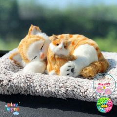 Thú Bông Mèo Vằn Vàng - Phụ Kiện Khử Mùi Than Hoạt Tính Đáng Yêu Trang Trí Xe Hơi và Nội Thất, Giúp Không Khí Trong Lành