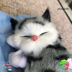 Gấu Bông Mèo Nhồi Bông Hút Mùi Than Hoạt Tính - Đồ Trang Trí Ô Tô Dễ Thương, Khử Mùi và Thanh Lọc Không Khí 18x14cm