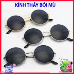 Mắt Kính Phong Cách Tròn Thầy Bói - Gọng Đen Vàng Bạc Thời Trang Cao Cấp Cho Nam Nữ, Kính Mát Chống UV, Mẫu Mới 2023