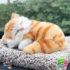 Tượng Chó Ngủ Khử Mùi Ô Tô - Bằng Than Tre Hoạt Tính, Trang Trí Nội Thất Xe Hơi, Kích Thước 16x15CM, Màu Trắng Đen