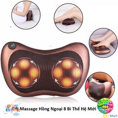 Gối Massage Hồng Ngoại 8 Bi - Thiết Bị Massage Cao Cấp Cho Cổ, Vai, Lưng, Đùi - Dễ Dàng Mang Theo Khi Du Lịch