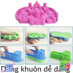 Bộ đồ chơi cát động lực cho bé - Bể nặn cát 40cm kèm 800g cát và 10 khuôn tạo hình sáng tạo cho trẻ em