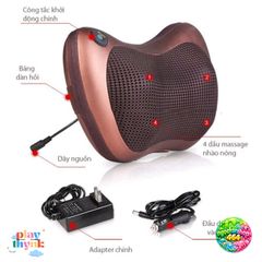 Gối Massage Hồng Ngoại 8 Bi - Mát Xa Chuyên Sâu Cổ, Vai, Lưng - Thiết Bị Thư Giãn Đa Năng, Giảm Đau Hiệu Quả
