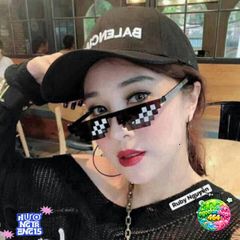 Kính Thug Life 6 Chấm Minecraft - Kính Mát Bảo Vệ Chống Bụi Cute và Ngầu, Phong Cách 8Bit cho Nam Nữ