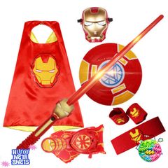 Áo Iron Man Cosplay Cho Bé Gái - Mặt Nạ Phụ Kiện Halloween Phát Sáng, Đồ Chơi Năng Động Thời Trang Trẻ Em