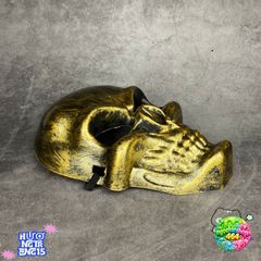 Khẩu Trang Đầu Lâu Màu Vàng Ánh Kim - Mặt Nạ Hóa Trang Halloween Dễ Di Chuyển - Phụ Kiện Tiệm Cắt Tóc