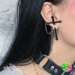 Khuyên Tai Vintage Hình Thánh Giá VED94 - Trang Sức Độc Đáo Phong Cách Punk Cho Tiệc, Đám Cưới, Sinh Nhật