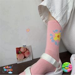 Vớ Nữ Họa Tiết Hoa Tươi, Thiết Kế Xinh Xắn - Vớ Hàn Quốc Dành Cho Học Sinh, Phong Cách Thời Trang Mới Nhất