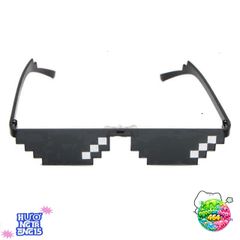 Kính Râm Pixel Đen Thug - Kính Đồ Chơi Hài Hước Cho Game Thủ và Meme Enthusiasts, Phong Cách 