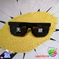 Kính Mắt Thuglife 6 Chấm MINECRAFT Unisex Đen & Hồng - Thời Trang Cá Tính, Miễn Phí Vận Chuyển