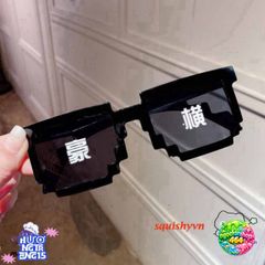 Kính Mắt Thuglife 6 Chấm MINECRAFT Unisex Đen & Hồng - Thời Trang Cá Tính, Miễn Phí Vận Chuyển
