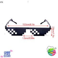 Kính Mát Pixel Thug Life - Kính Râm Thiết Kế Độc Đáo Cho Game Thủ, Phong Cách Retro Thời Trang