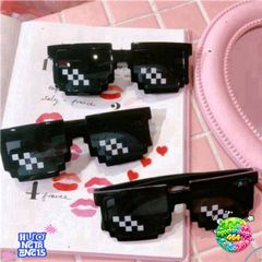 Kính Mát Thug Life Mosaic Dày Phong Cách Hip Hop Cho Nam Nữ - Kính Chống UV400 Thời Trang Dành Cho Người Lớn