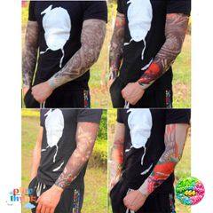 Găng Tay Hình Xăm 3D Tatoo Sleeve - Phong Cách Cá Tính Chống Nắng, Bộ 2 Găng Tay Thời Trang Cho Nam Nữ