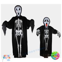 Bộ Hóa Trang Halloween Mặt Nạ Áo Ma Xương JKZ21 - Set Đồ Hóa Trang Cho Nam Nữ, Kiểu Dáng Độc Đáo, Chất Liệu Bền Chắc