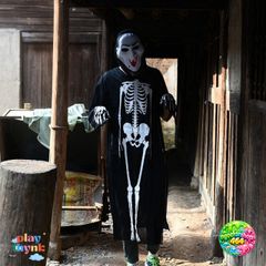 Bộ Hóa Trang Halloween Mặt Nạ Áo Ma Xương JKZ21 - Set Đồ Hóa Trang Cho Nam Nữ, Kiểu Dáng Độc Đáo, Chất Liệu Bền Chắc
