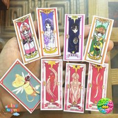 Bộ 56 Sticker Sakura Clow Cards Dễ Dán - Thiết Kế Mô Phỏng Lá Bài Hồng Đáng Yêu cho Fan Anime và Quà Tặng