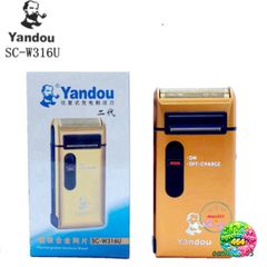 Máy Cạo Râu Sạc Tiện Lợi Kèm Bao Da Yandou - Lưỡi Cắt Sắc, Nhỏ Gọn Cho Du Lịch và Công Tác