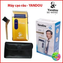 Máy Cạo Râu YANDOU - Máy Cạo Pin Sạc Nhỏ Gọn, Lưỡi Sắc, Kèm Bao Da Thời Trang - Quà Tặng Nam ấn Tượng