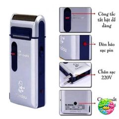 Máy Cạo Râu Sạc Yandou Siêu Bền - Lưỡi Cắt Ngang Trơn Mịn Vỏ Nhôm Sang Trọng - Thiết Kế Nhỏ Gọn Du Lịch