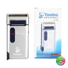 Máy Cạo Râu Yandou Pin Sạc Nhỏ Gọn - Lưỡi Ngang Cao Cấp Vỏ Bạc, Thích Hợp Du Lịch, Quà Tặng Ý Nghĩa