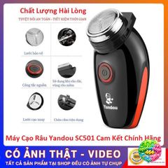Máy Cạo Râu Yandou SC501 - Lưỡi Tròn Sạch Sát, Pin Sạc Liền, Thiết Kế Thanh Gọn, Túi Đựng Thời Trang cho Đàn Ông