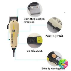 Tông đơ Chaoba 808 Cao Cấp - Cắt Tóc Chuyên Nghiệp, Động Cơ 10W, Thiết Kế Êm Ái, Phụ Kiện Chăm Sóc Tóc, Dùng Điện Trực Tiếp