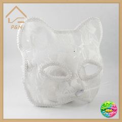 Mặt Nạ Mèo Halloween - Costume Động Vật Ren Màu Trắng Gợi Cảm Cho Tiệc Hóa Trang và Sự Kiện Cosplay
