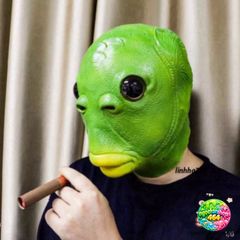 Mặt Nạ Cá Da Xanh Silicon và Mặt Nạ Ếch Xanh - Phụ Kiện Cosplay Vui Nhộn, Độc Đáo, 3 Màu Cho Halloween