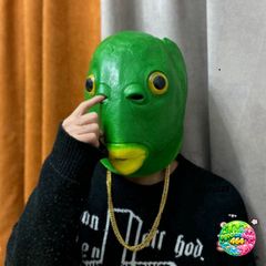 Mặt Nạ Cá Da Xanh Silicon và Mặt Nạ Ếch Xanh - Phụ Kiện Cosplay Vui Nhộn, Độc Đáo, 3 Màu Cho Halloween