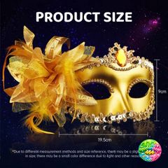 Mặt Nạ Nửa Mặt Đính Kim Cương Tinh Tế - Phụ Kiện Hóa Trang Công Chúa Cho Tiệc Halloween và Lễ Hội