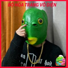 Mặt Nạ Cá Da Xanh Silicon & Ếch Xanh - Phụ Kiện Cosplay Hài Hước Cho Fan Game & Hacker Thú Vị