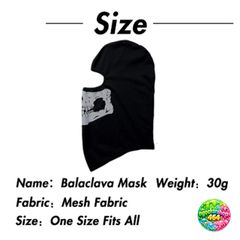 Mặt Nạ Ma Đen Fullface Balaclava Cosplay Halloween - Bảo Vệ Mặt và Cổ, Vải Lưới Thoáng Khí Chất Lượng Cao
