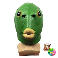 Mặt Nạ Cá Xanh Lá Silicon Vui Nhộn - Phụ Kiện Halloween Độc Đáo, Màu Sắc Sống Động Cho Các Sự Kiện, Lễ Hội