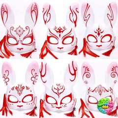 Mặt Nạ Lông Vũ Phát Sáng Hồ Ly Cosplay - Đạo Cụ Thời Trang Anime Nhật Bản cho Lễ Hội và Halloween