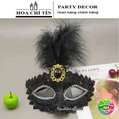 Mặt Nạ Hóa Trang Dự Tiệc Lông Vũ Ngọc - Phụ Kiện Thời Trang Halloween Độc Đáo Cho Nam Nữ, Dung Để Biểu Diễn Và Quay Video