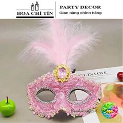 Mặt Nạ Hóa Trang Dự Tiệc Lông Vũ Ngọc - Phụ Kiện Thời Trang Halloween Độc Đáo Cho Nam Nữ, Dung Để Biểu Diễn Và Quay Video
