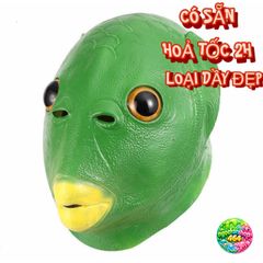 Mặt Nạ Hóa Trang Đầu Cá Chép Xanh Silicone Độc Đáo - Đạo Cụ Cosplay Cho Halloween và Tiệc Tùng