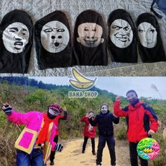 Mặt Trùm Gấu Trúc Vải - Đội Đầu Bịt Mặt Cosplay Halloween Emoji Meme Thoáng Mát Sống Động Thời Trang Nữ