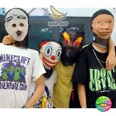 Mặt Trùm Gấu Trúc Vải - Đội Đầu Bịt Mặt Cosplay Halloween Emoji Meme Thoáng Mát Sống Động Thời Trang Nữ