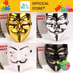 Mặt Nạ Vàng Anonymous - Phụ Kiện Cosplay Hacker Dành Cho Halloween, Hóa Trang ấn Tượng