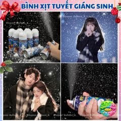 Bình Xịt Tuyết 280ml Trang Trí Giáng Sinh - Hiệu Ứng Tuyết Rơi Tự Nhiên Dễ Dùng Cho Chụp Ảnh Noel