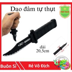 Dao Đâm Tự Thụt An Toàn - Dụng Cụ Ảo Thuật Vui Nhộn 20.5cm - Quà Tặng Troll Bạn Bè, Chất Liệu Nhựa ABS Màu Đen Bóng