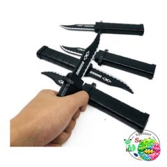 Dao Đâm Tự Thụt An Toàn - Dụng Cụ Ảo Thuật Vui Nhộn 20.5cm - Quà Tặng Troll Bạn Bè, Chất Liệu Nhựa ABS Màu Đen Bóng