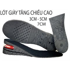 Đế lót giày tăng chiều cao màu đen (1 đôi) tự cắt 3cm-5cm-7cm - Phụ kiện thời trang tiện lợi cho bạn cao thêm tự tin hơn