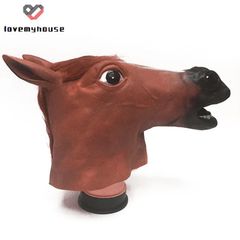 Mặt Nạ Đầu Ngựa Lông Thú Hóa Trang Halloween - Mặt Nạ Cao Su Thân Thiện Môi Trường Cho Tiệc Costume, Lễ Hội, Quà Tặng